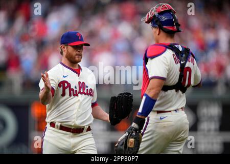 Philadelphia Phillies' Craig Kimbrel plays during the first baseball game  in a doubleheader, Saturday, July 15, 2023, in Philadelphia. (AP Photo/Matt  Slocum Stock Photo - Alamy