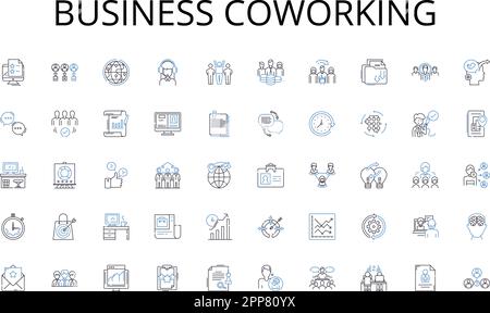 Business coworking line icons collection. Crafting, Knitting, Sewing, Crochet, Embroidery, Quilting, Woodworking vector and linear illustration Stock Vector