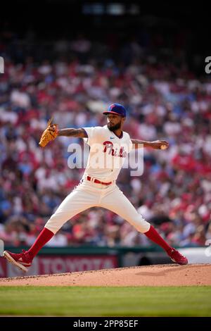 Philadelphia Phillies' Cristopher Sanchez plays during a baseball game,  Friday, July 14, 2023, in Philadelphia. (AP Photo/Matt Slocum Stock Photo -  Alamy