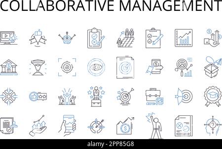 Integrated direction line icons collection. Synergy, Harmony ...