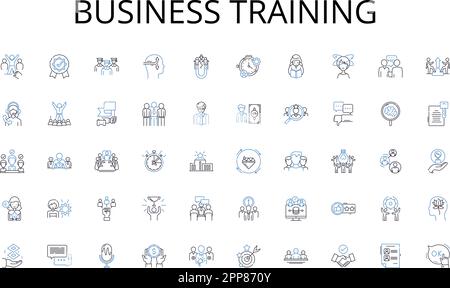 Business training line icons collection. Courier, Urban, Delivery, Fast, Reliable, Package, Transportation vector and linear illustration. Messenger Stock Vector