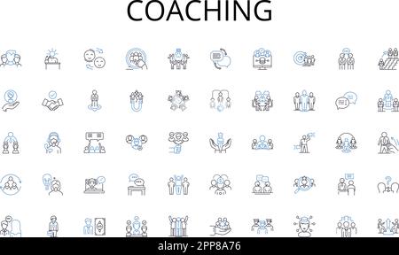 Coaching line icons collection. GDP, Inflation, Interest, Deflation, Earnings, Yield, Budget vector and linear illustration. Tariff,Asset,Capital Stock Vector