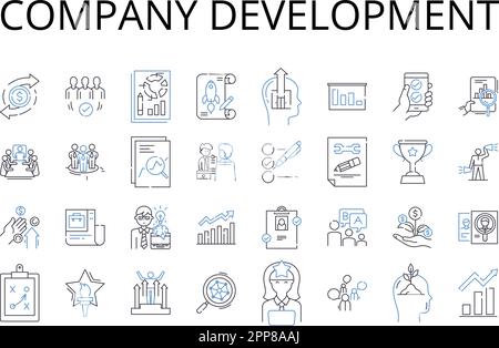 Enterprise evolution line icons collection. Growth, Adaptation ...
