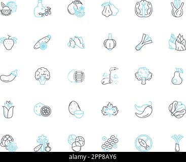 Retail store linear icons set. Shop, Store, Boutique, Emporium, Marketplace, Supermarket, Outlet line vector and concept signs. Mall,Warehouse Stock Vector