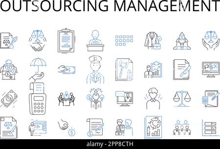 Talent management line icons collection. Employee retention ...