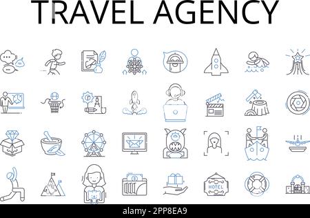 Journey arranger line icons collection. Route, Map, Guide, Planner ...
