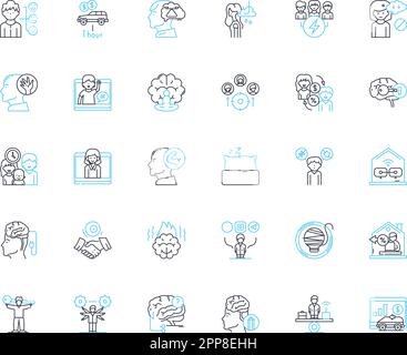 Task completion linear icons set. Achievement, Accomplishment, Success, Fulfillment, Progress, Efficiency, Productivity line vector and concept signs Stock Vector