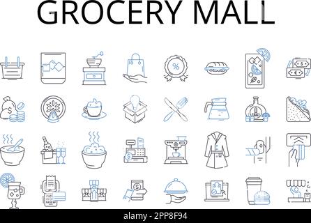 General store line icons collection. Essentials, Provisions ...