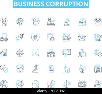 Fraudulence linear icons set. Deception, Falsification, Imposture, Scam ...
