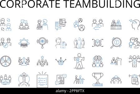 Teambuilding icons line icons collection. Leadership symbols ...