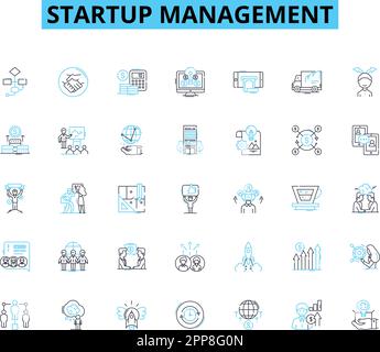 Lean startup linear icons set. Agility, Innovation, Validation ...