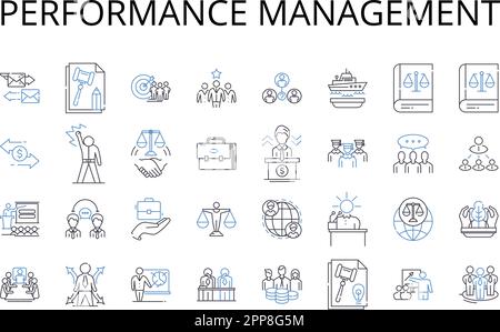 Performance management line icons collection. Talent development, Goal ...