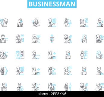 Ceo line vector icons and signs. Executive, Manager, Leader, Director ...