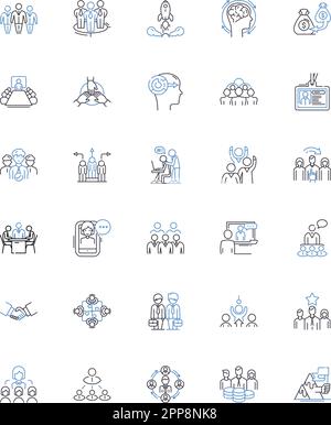 Mutual aid line icons collection. Collaborative, Supportive, Reciprocal ...