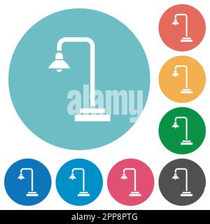 Street lamp flat white icons on round color backgrounds. 17 background ...