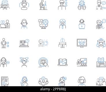 Expertise line vector icons and signs. Skilled, Master, Proficient ...