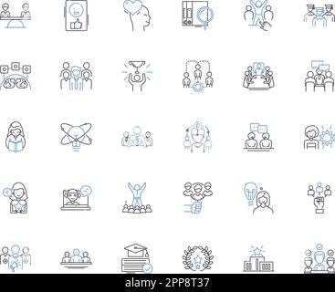 Executive education line icons collection. Leadership, Management ...