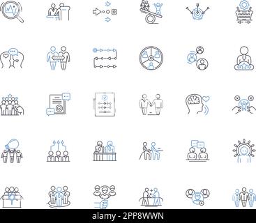 Squad line icons collection. Unity, Comradeship, Teamwork, Bond ...