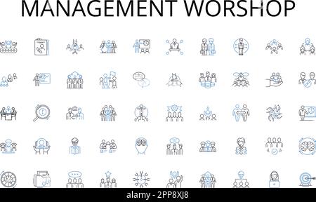 Management worshop line icons collection. Sprinting, Hurdling, Jumping, Throwing, Running, Endurance, Speed vector and linear illustration. Agility Stock Vector