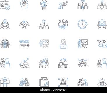 Positioning line icons collection. Alignment, Placement, Orientation ...