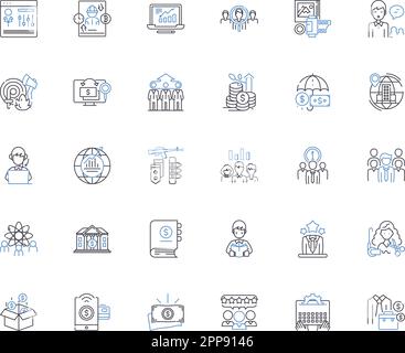 Entrepreneur hubs line icons collection. Innovation, Incubation, Startups, Nerking, Collaboration, Creativity, Growth vector and linear illustration Stock Vector