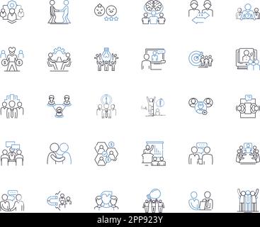 Compromise Discussion line icons collection. Negotiation, Agreement ...