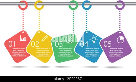 Abstract infographics number options template. Vector illustration. Can be used for workflow layout, diagram, business step options, banner, web. Stock Vector