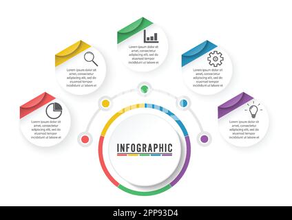 Abstract infographics number options template. Vector illustration. Can be used for workflow layout, diagram, business step options, banner, web. Stock Vector