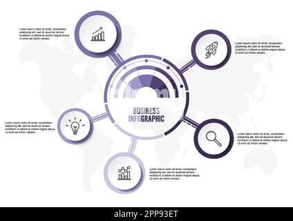 Abstract infographics five options template. Vector illustration. Can be used for workflow layout, diagram Stock Vector