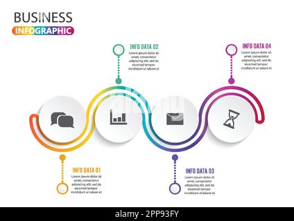 Infographic design vector and marketing icons can be used for workflow layout, diagram, annual report, web design. Business concept with 4 options. Stock Vector