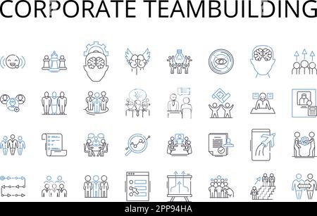 Teambuilding icons line icons collection. Leadership symbols ...