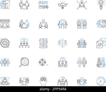 Sales conference line icons collection. Nerking , Motivation , Strategy , Connections , Development , Growth , Innovation vector and linear Stock Vector