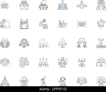 Shared Responsibility line icons collection. Collaboration, Partnership ...