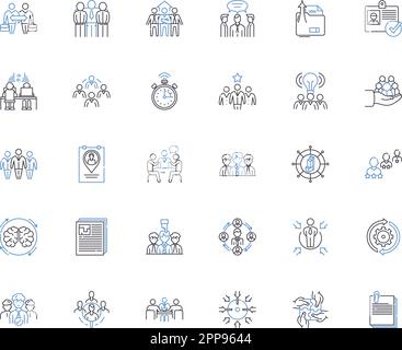 Guidance ideation line icons collection. Direction, Inspiration, Concept, Insight, Inquisitiveness, Innovation, Perspective vector and linear Stock Vector