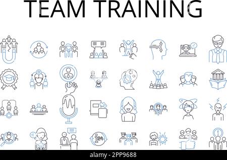 Corporation orientation line icons collection. Strategy, Vision ...