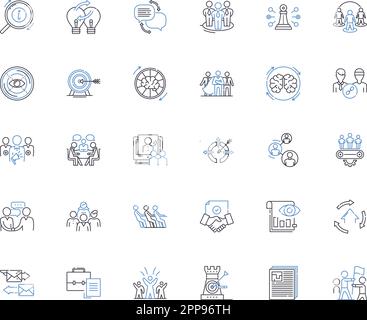 Joint alliance line icons collection. Collaboration, Partnership, Unity ...