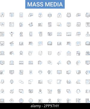 Communication channels and Social Media icons - vector icon set Stock ...
