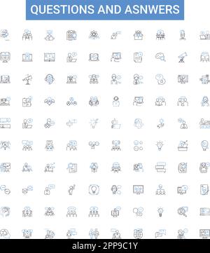 Questions and asnwers outline icons collection. Questions, Answers ...