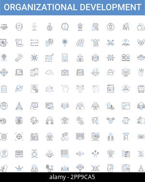 Organizational development outline icons collection. Organization ...