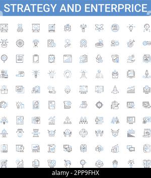 Strategy and enterprice line icons collection. Tactic, Plan, Approach ...
