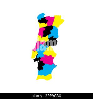 Vector Map Portugal Districts Autonomous Regions Subdivided Municipalities  Each Region Stock Vector by ©Jktu_21 175841466