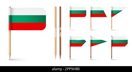 Bulgarian toothpick flags. Souvenir from Bulgaria. Wooden toothpicks ...