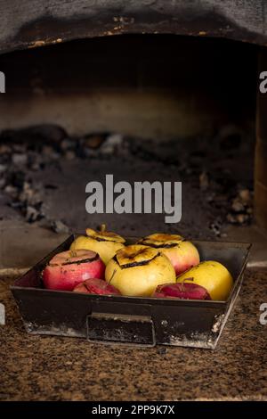 Baked apples. Homemade Recipes Stock Photo