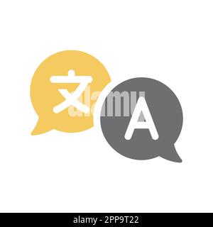 Language translation vector simple icon. Languages colorful symbol. Stock Vector