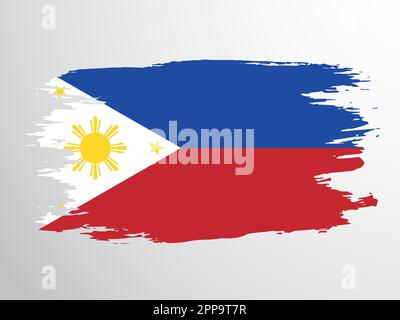 Philippine flag painted with a brush Stock Vector
