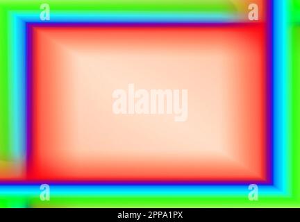 Illustration of Neon-colored Futuristic 3D Horizontal Abstract Frame Stock Photo