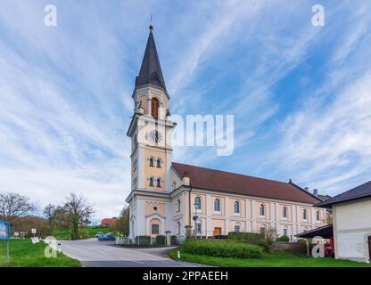 Scharten: Evangelical parish church in Unterscharten in Hausruckviertel, Oberösterreich, Upper Austria, Austria Stock Photo