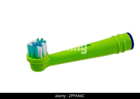 Electrical toothbrush head isolated on white Stock Photo