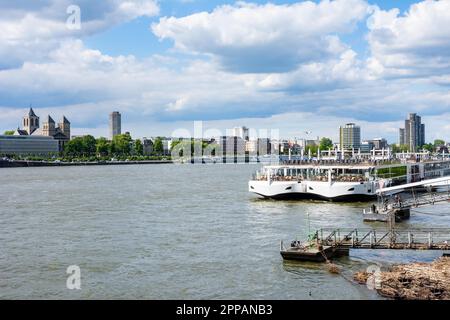 COLOGNE, GERMANY - MAY 12: Ship at the river Rhine in Cologne, Germany on May 12, 2019 Stock Photo