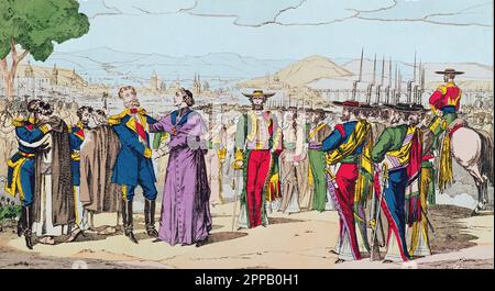 Execution le 19/06/1867 de Ferdinand Maximilien Joseph de Habsbourg dit Maximilien Ier (1832-1867), archiduc d'Autriche, puis empereur de Mexique (1864 - 1867). Frere de l'empereur Francois Joseph Ier. Execution of Maximilian, Emperor of Mexico, 19 June 1867. Stock Photo